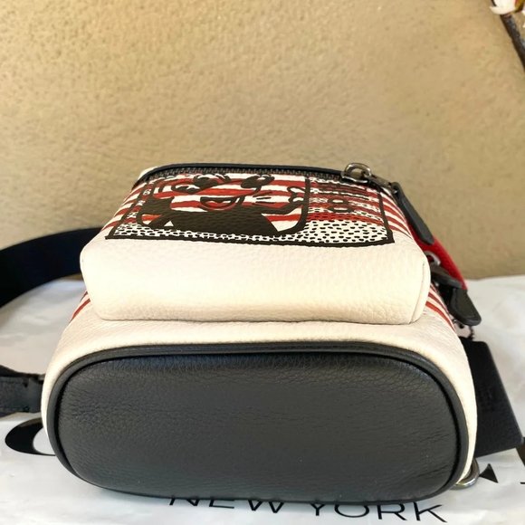 Coach Disney Mickey Mouse X Keith Haring Small West Backpack Crossbody c6910